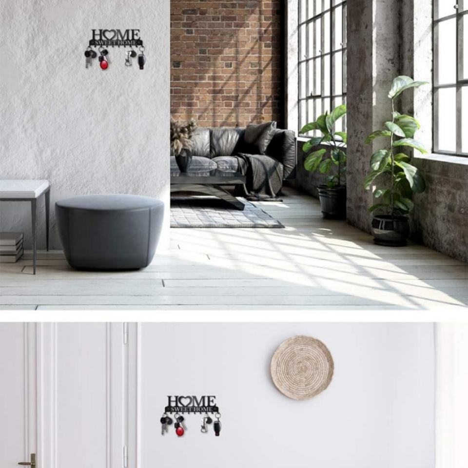 Modern Metal Key Holder with 10 Hooks for Entryway, Front Door, Hallway, Office