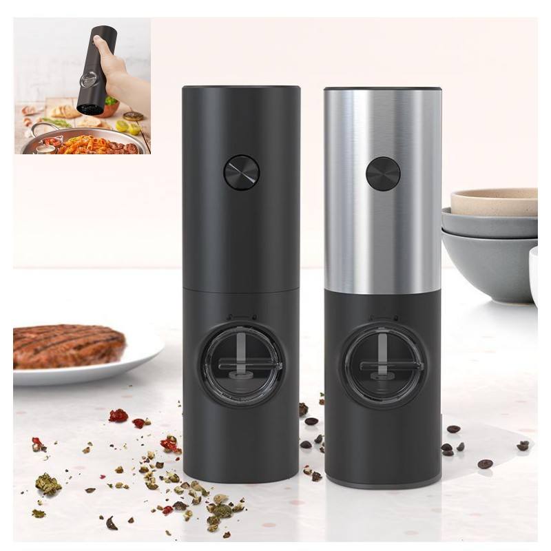 Electric Salt and Pepper Grinder Set with Storage Base Spice Bottle