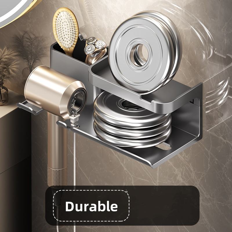 Modern Hair Dryer Rack Wall Mount for Home and Hotel Bathroom