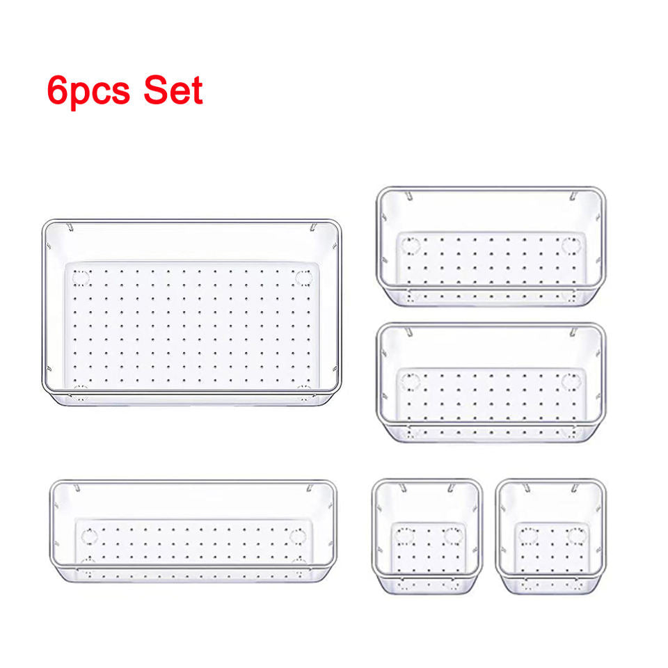 28-Piece Clear Drawer Organizer Set | Versatile, Easy-to-Assemble Makeup Storage Bins