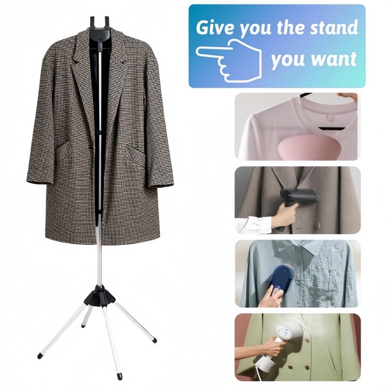 Foldable Steam Ironing Rack with Two Clips (Suitable for Suits, Shirts, Coats, Vests)