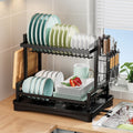 Modern 2-Tier Single Bowl Kitchen Sink Rack Dish Storage Top Flap