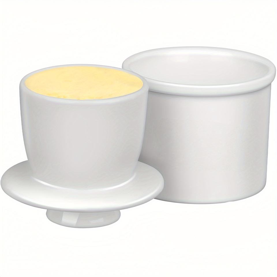 French Butter Glass with Lid, Ceramic Water Seal Cheese Seal Glass