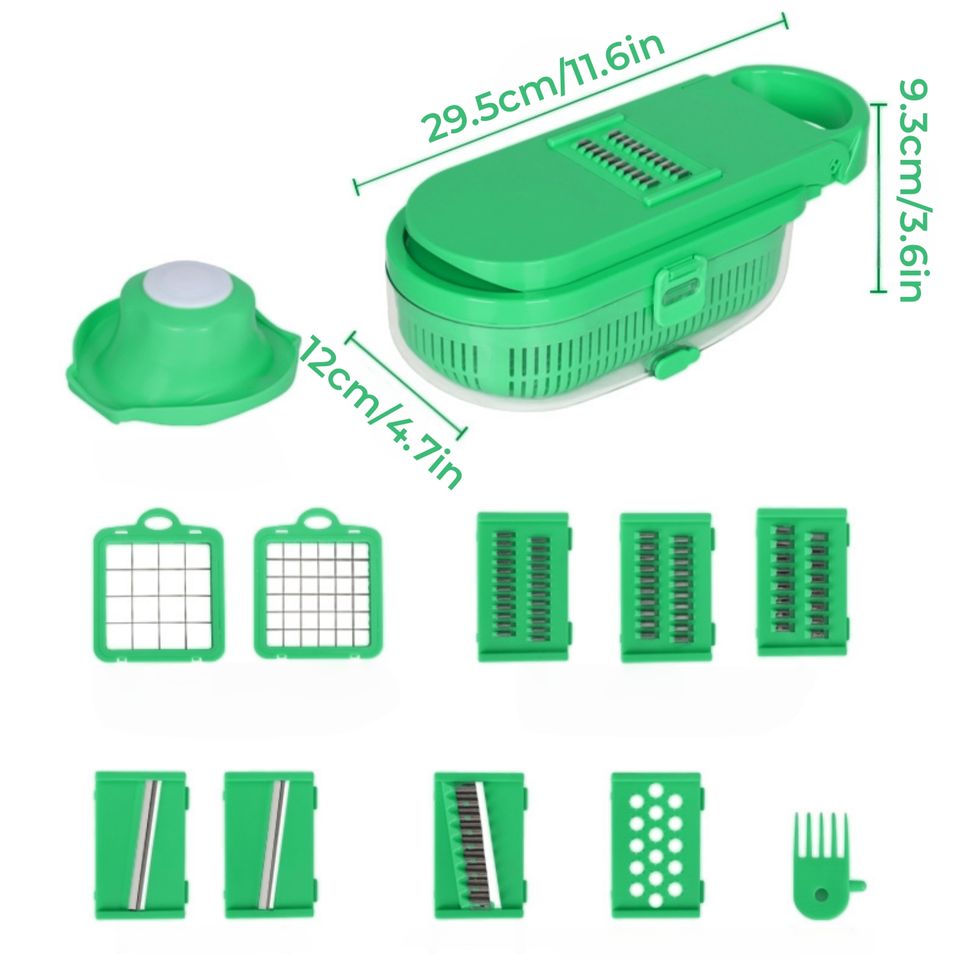 Modern Vegetable Chopper with Container, Stainless Steel Blade Onion Cutter Egg Slicer French Fry Potato Cutter, Kitchen Tool