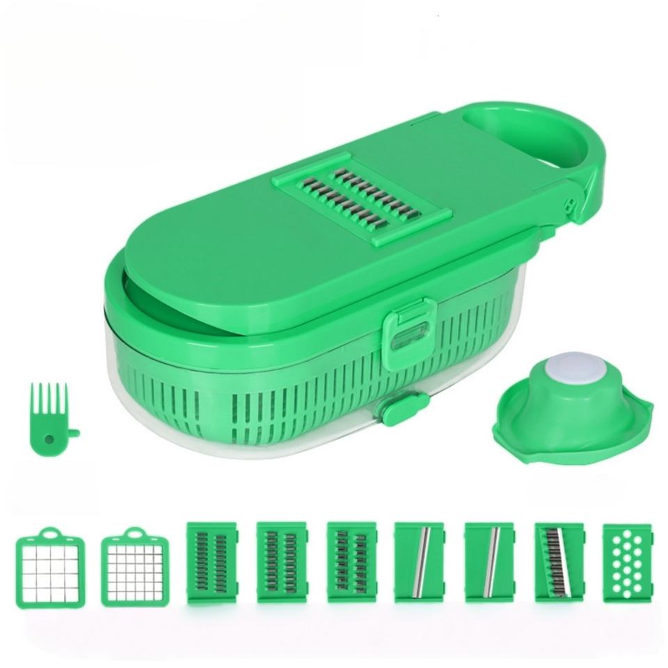 Modern Vegetable Chopper with Container, Stainless Steel Blade Onion Cutter Egg Slicer French Fry Potato Cutter, Kitchen Tool