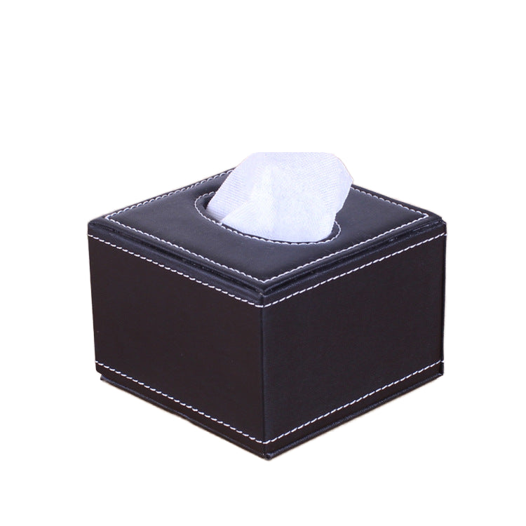 Modern Rectangular PU Leather Tissue Box Cover with Custom Logo - Tissue Holder