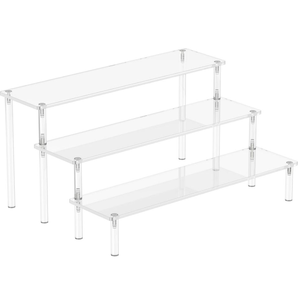 Contemporary 3-Tier Acrylic Storage Shelf Easy-to-Clean Multifunction Organizer for Home Kitchen Bathroom Cosmetics