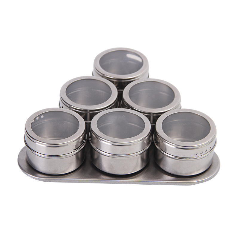 Magnetic Spice Rack Set, Stainless Steel Kitchen Multifunctional Countertop Spice Shelf