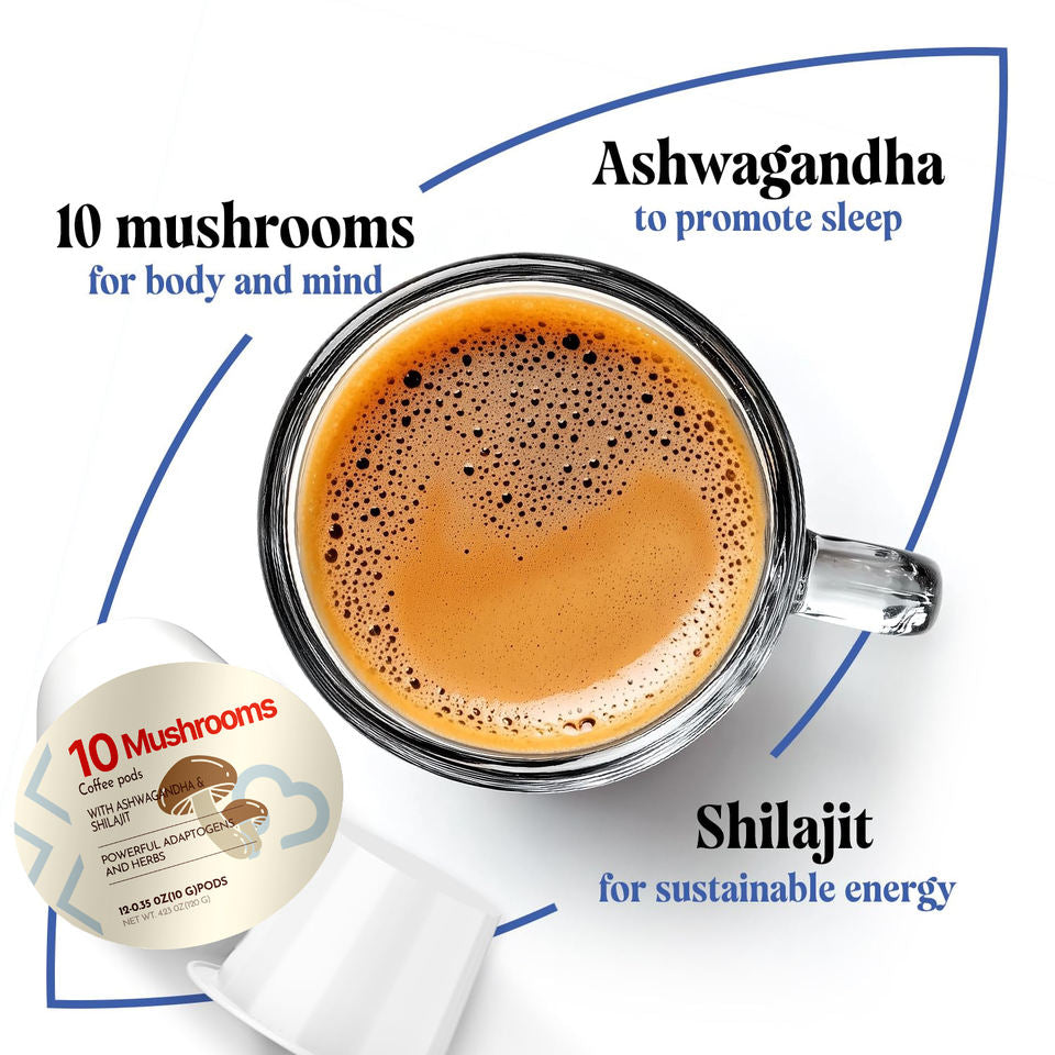 BioFlex Mushroom Coffee Pods with Ashwagandha & Shilajit