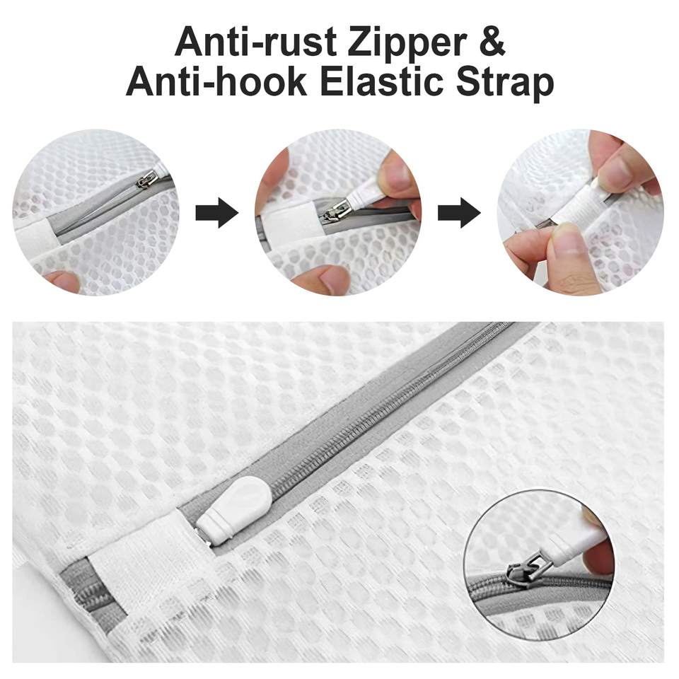 Foldable Wash Bags Set - Mini and Large Sizes, Mesh Laundry Bags for Travel, Clothes Separation