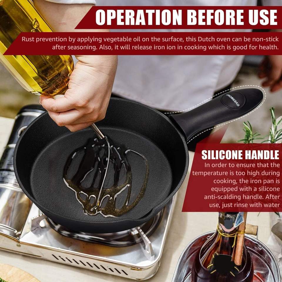 Cast Iron Mini Omelette Breakfast Pan Small Kitchen Cookware Pancake Steak Egg Roasting Modern Durable Environmentally Friendly Gas