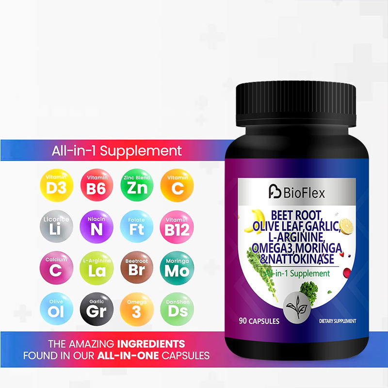 OEM Beet Root Olive Leaf Garlic Moringa Nattokinase Red Yeast Rice Turmeric Herbal Extract Capsule Supplement with Omega 3