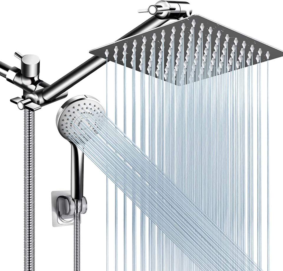 High-Quality 8-Inch Stainless Steel High Pressure Rainfall Filter Shower Head Set
