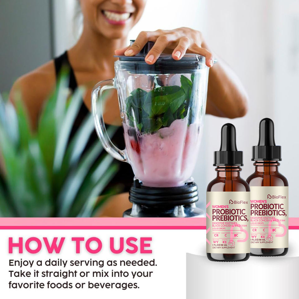 Bioflex Liquid Probiotics for Women, Adult Probiotic Drops with Lactobacillus Acidophilus