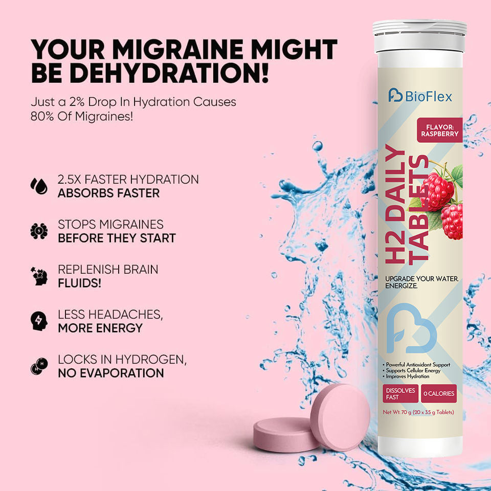 BioFlex OEM Private Label Raspberry Flavor Fast Dissolving H2 Molecular Hydrogen Water Tablets Organic Natural Vegan for Adults