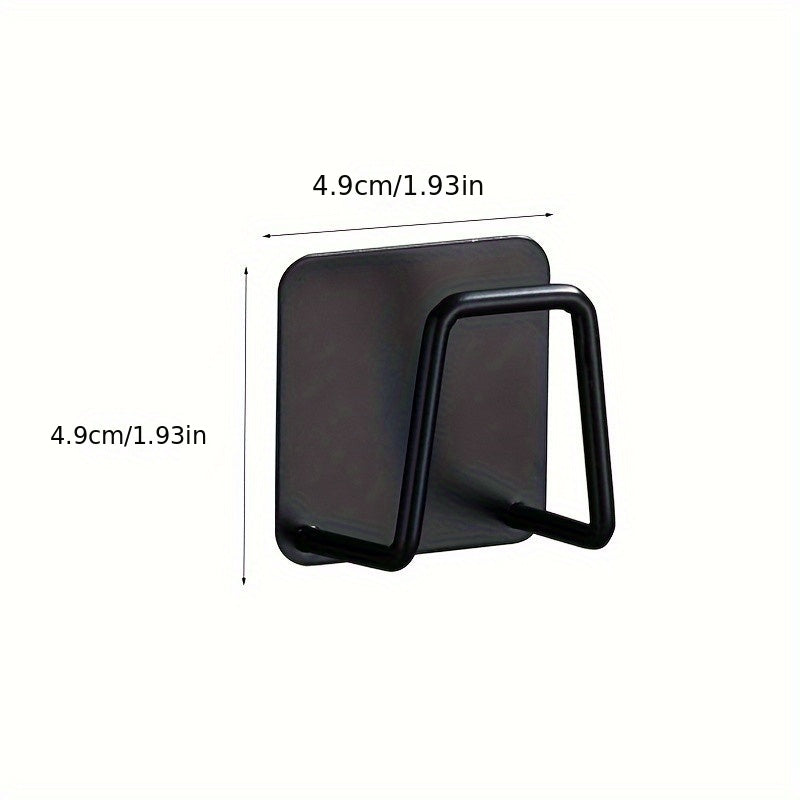 Stainless Steel Kitchen Sink Sponge Rack - Self-Adhesive Drainage Drying Rack - Wall-Mounted Multi-Purpose Storage Hooks