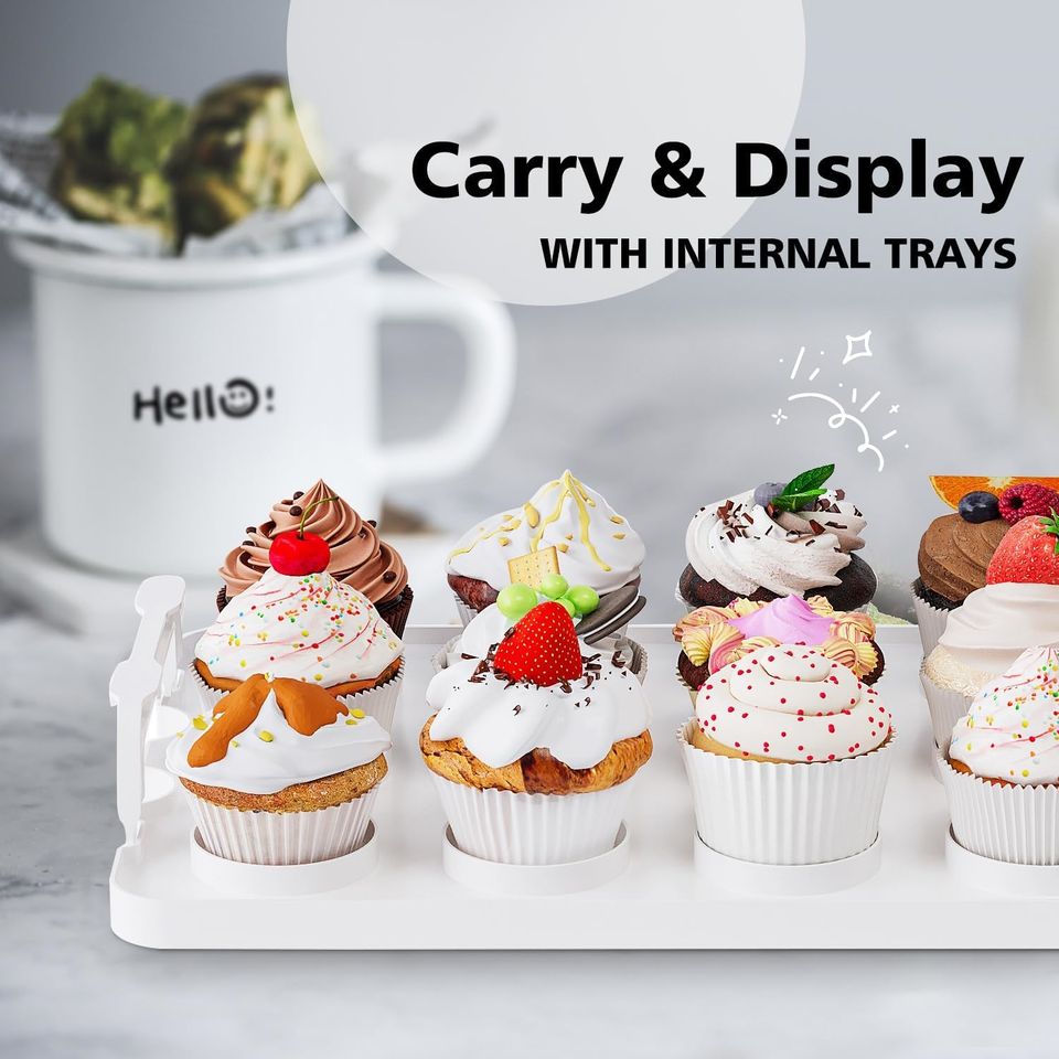 Stackable Multi-Tier Cake Stand with Lid and Handle