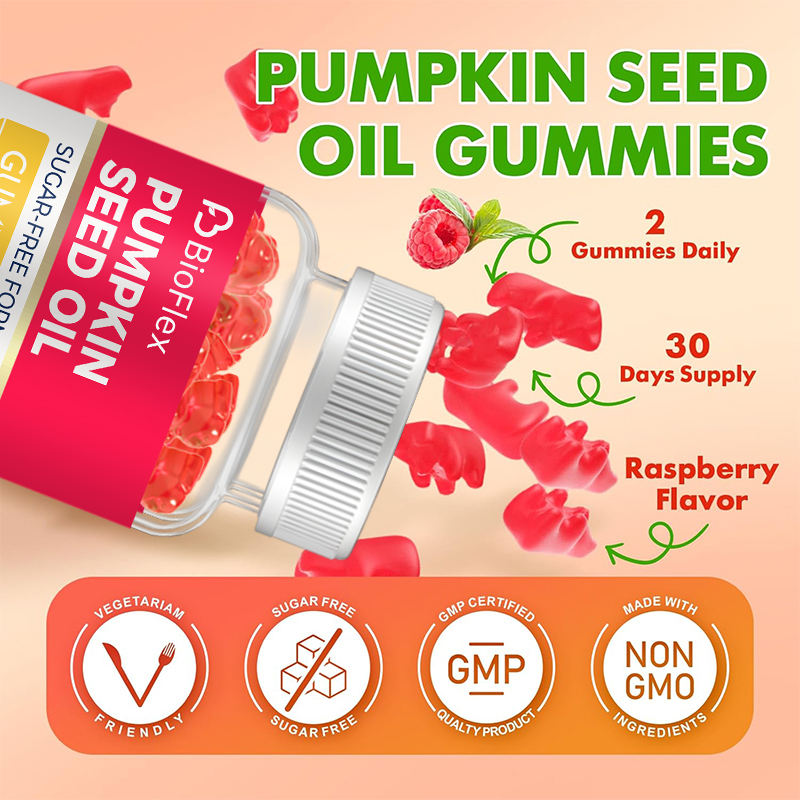 BioFlex OEM Pumpkin Seed Oil Gummies with Saw Palmetto Extract - Hair Growth & Skin Health Supplement