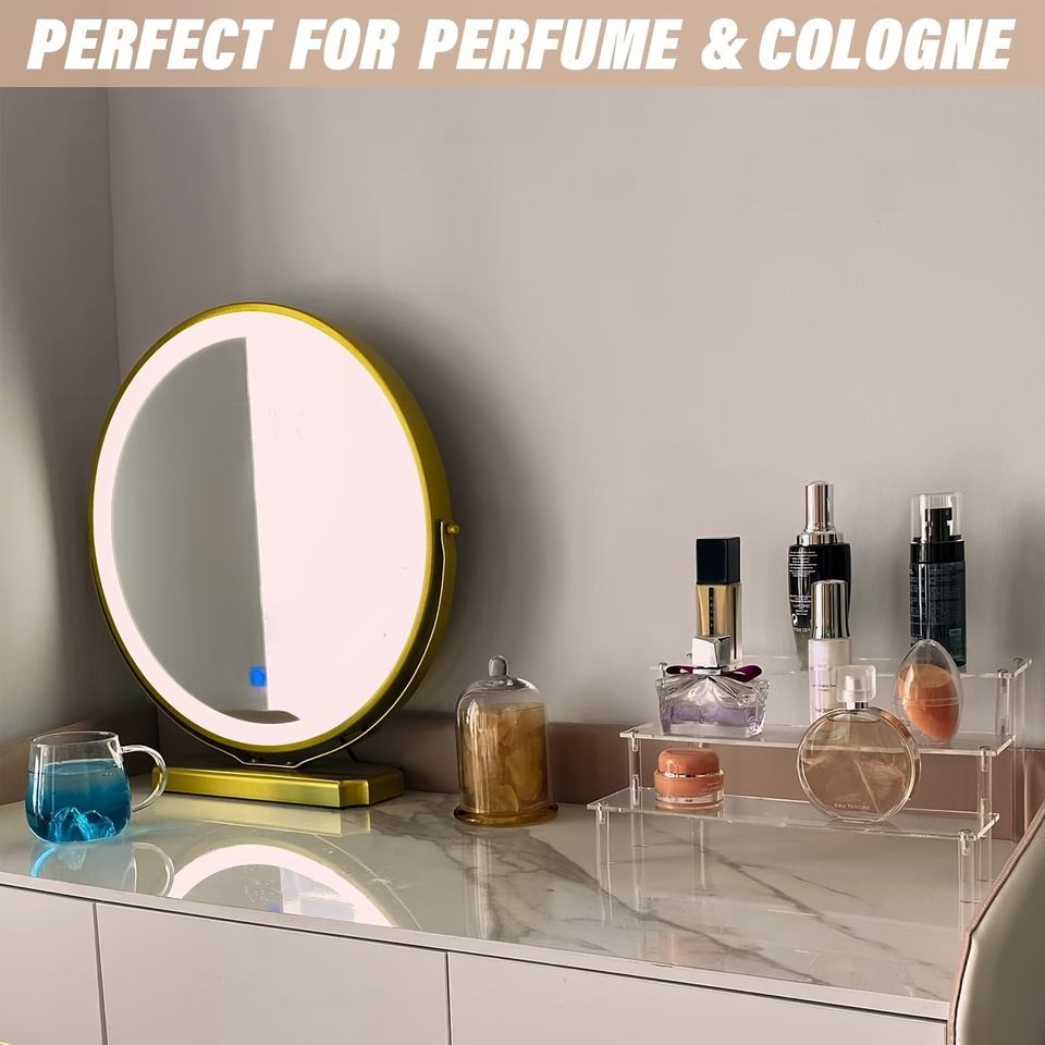 3-Tier Acrylic Bathroom Display Stand, Perfume Organizer, Transparent Cupcake Stand for Decoration and Storage