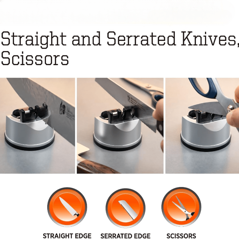Knife and Scissor Sharpener | Restore and Sharpen Straight Blades, Serrated Edges, and Kitchen Knives - Sharpening Tools