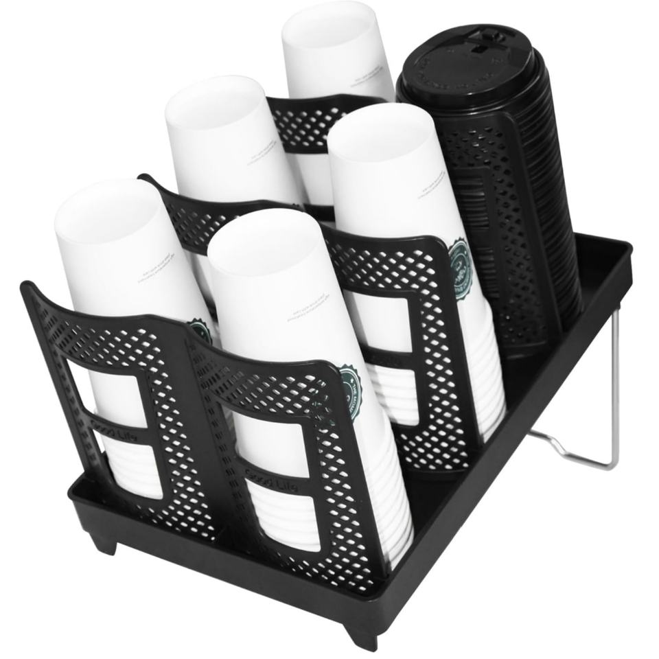 Disposable Coffee Cup Holder with 6 Compartments Organizer for Storing Work Surfaces and Breaks