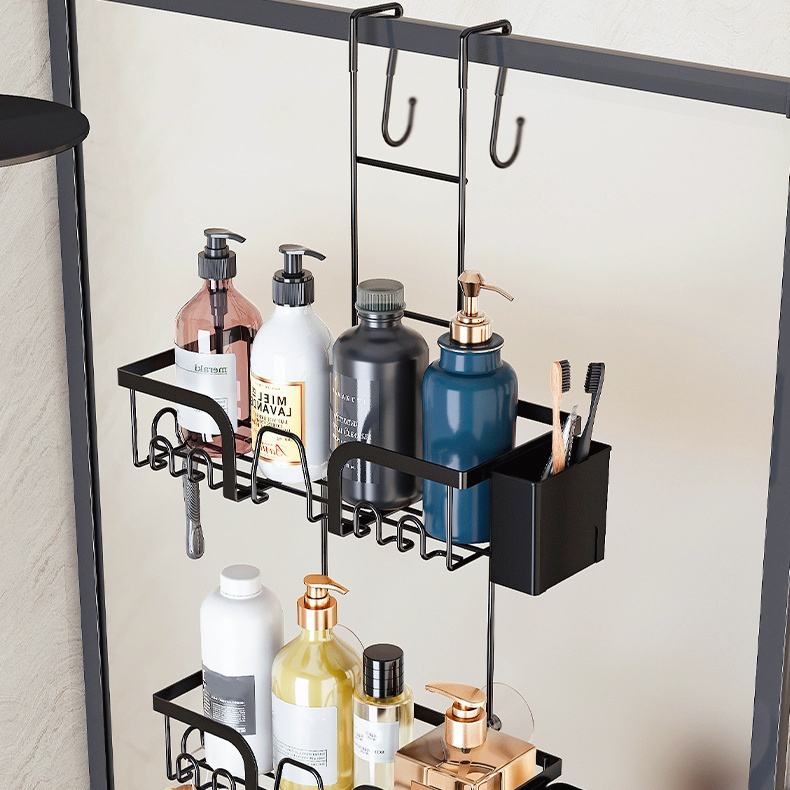 High-Quality Black Iron Wall Shelf Multifunctional Metal Rack for Home Use