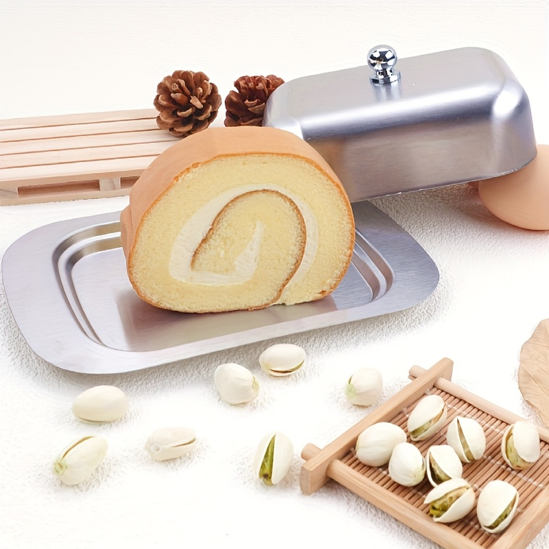 Stainless Steel Eco-Friendly Multifunctional Butter Dish Cheese Storage Container with Lid and Handle for Food Storage
