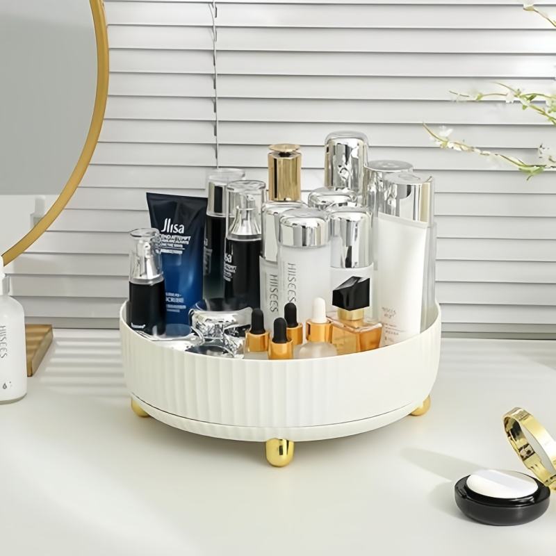 360° Rotating Cosmetic Perfume Organizer Tray for Skincare, Ideal for Vanities and Bathroom Countertops
