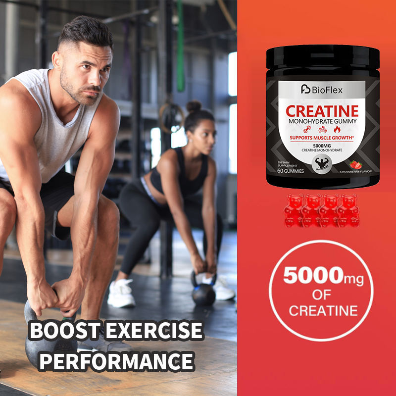 Private Label Pre-Workout Energy-Boost 5000mg Creatine Monohydrate Gummies
