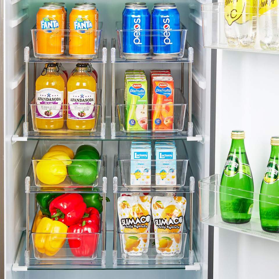 Double-layer Bathroom Storage Shelf 2-tier Transparent Under Sink Storage Box Set Makeup Table Storage Container