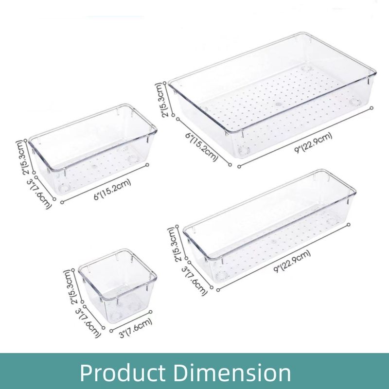 Multifunctional Plastic Drawer Organizer Set for Kitchen, Office, Dresser, and Bathroom Storage