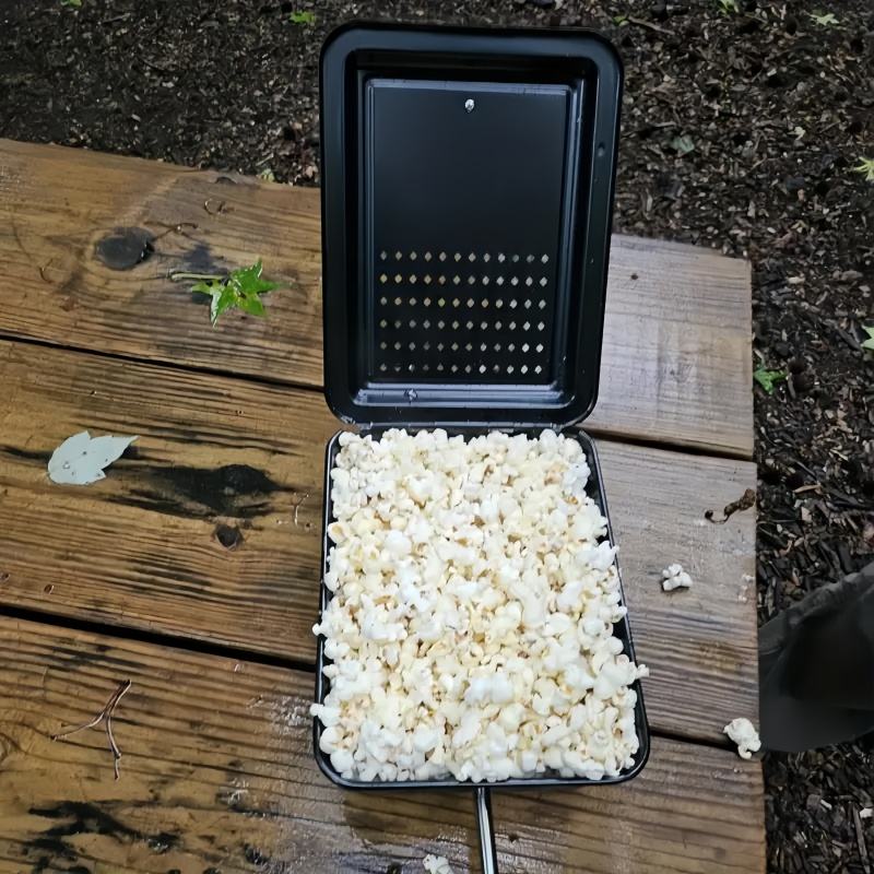 Creative Popcorn Cooker-Old Fashioned Popcorn Maker with Non-Stick Surface and Extended Handle-for Campfires, Bonfires