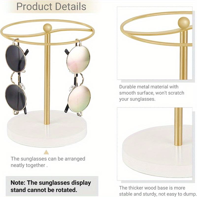 Metal Frame Pine Base Sunglasses Display Shelf Makeup Table