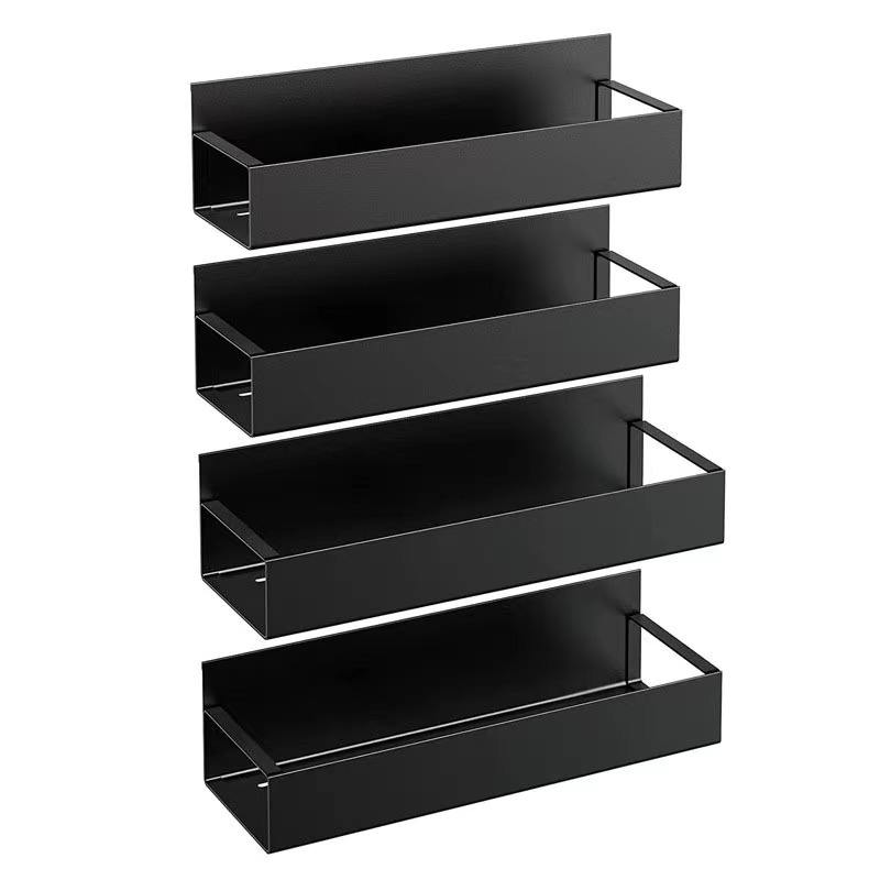 Moveable Multifunctional Magnetic Spice Rack Refrigerator Side Shelf for Jar Seasoning Space Saving Kitchen Organizer