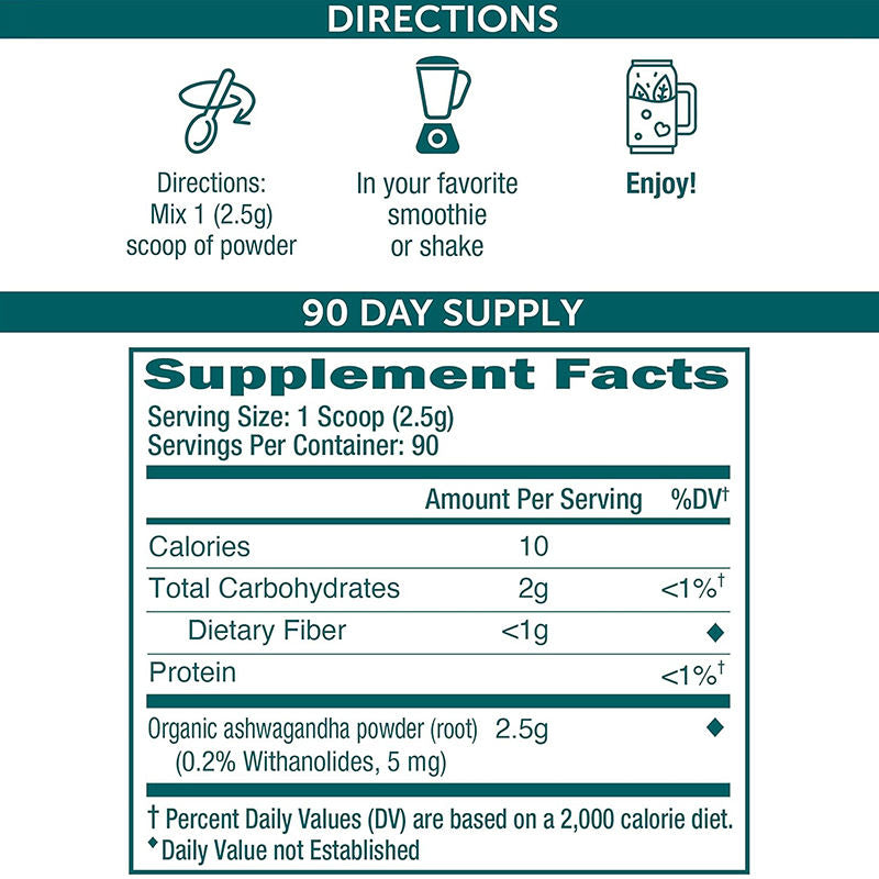 Bulk Natural 100% Pure Organic Ashwagandha Root Extract KSM 66 Powder Supplement