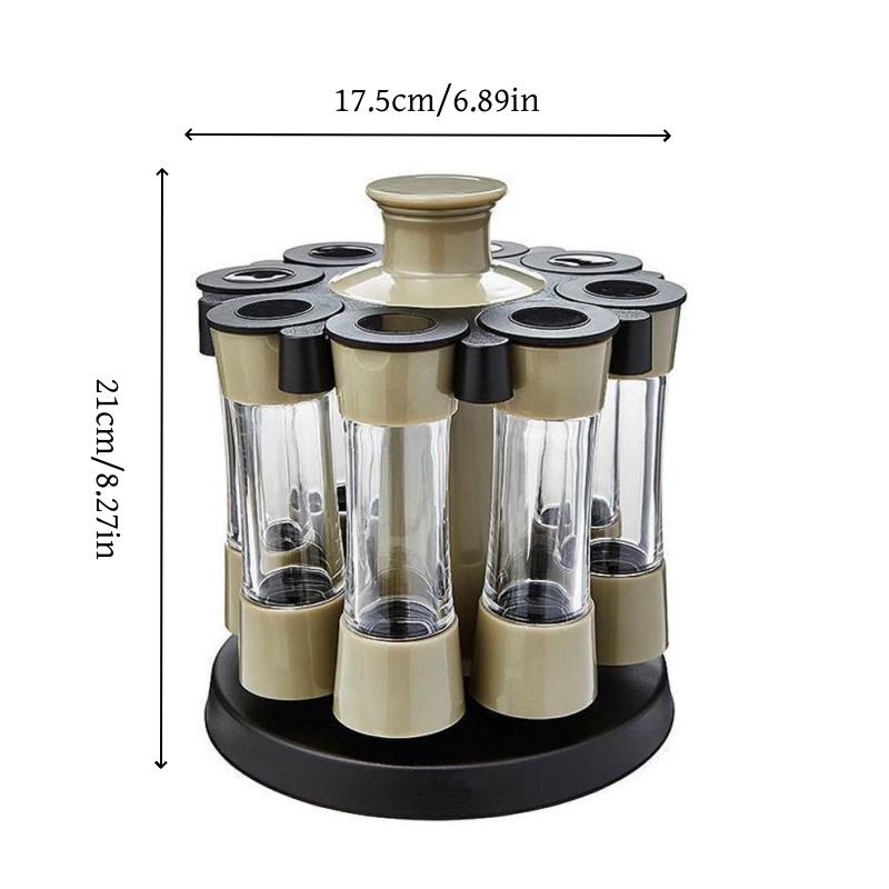 Rotating Kitchen Spice Jars 8-Bottle Plastic Spice Rack Set Wholesale Spice Container Racks