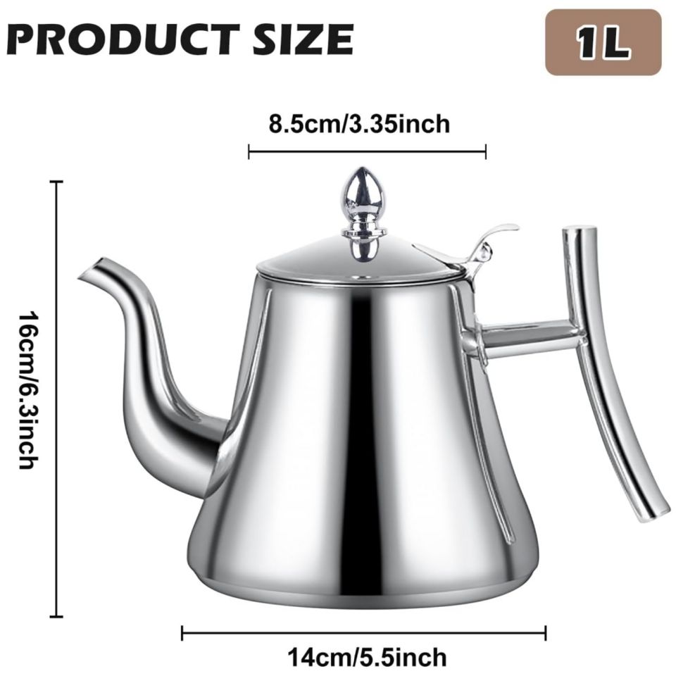 Commercial Stainless Steel Induction Kettle with Filter & Infuser for Restaurants & Hotels