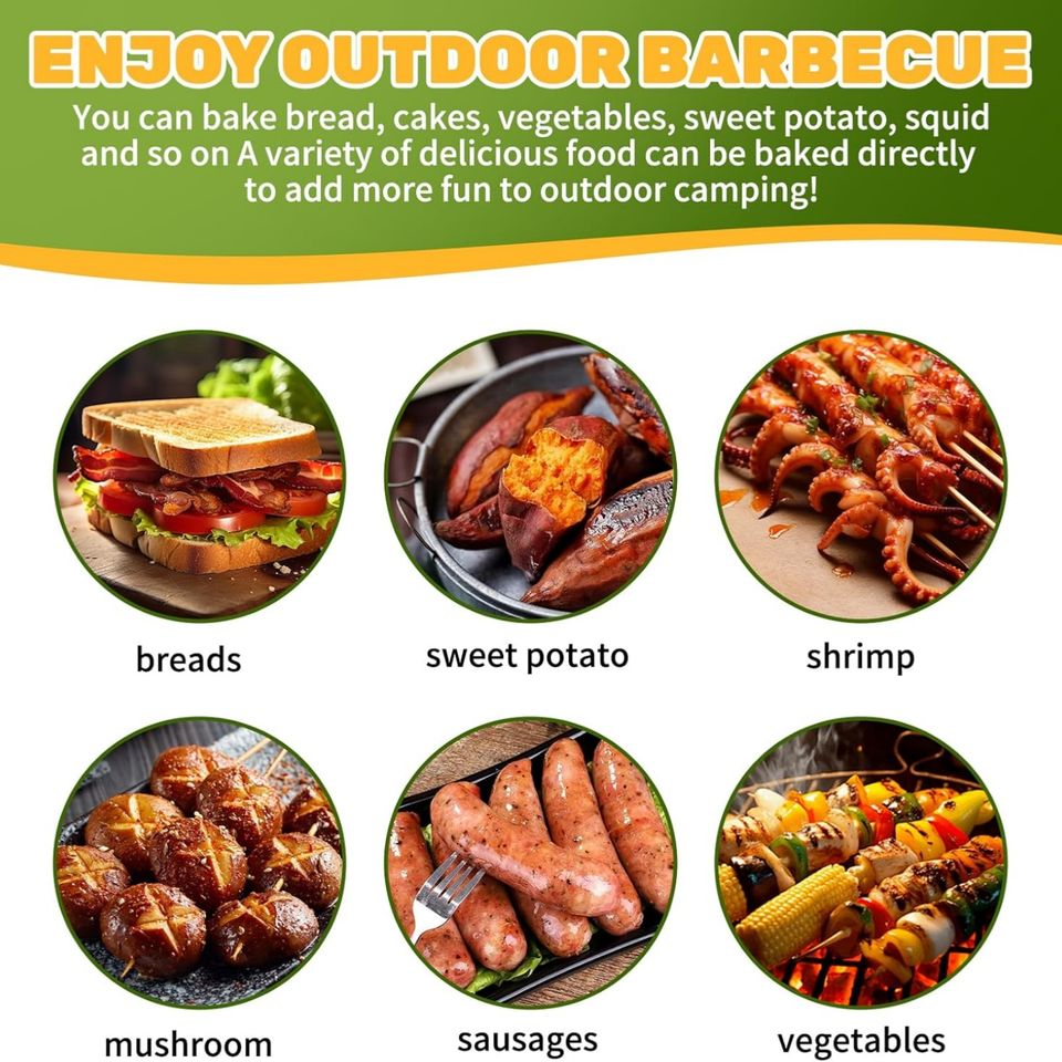 Japanese-Style Portable Stainless Steel Frying Pans Multifunctional Foldable Grill Rack Toaster Grill for Camping Picnics