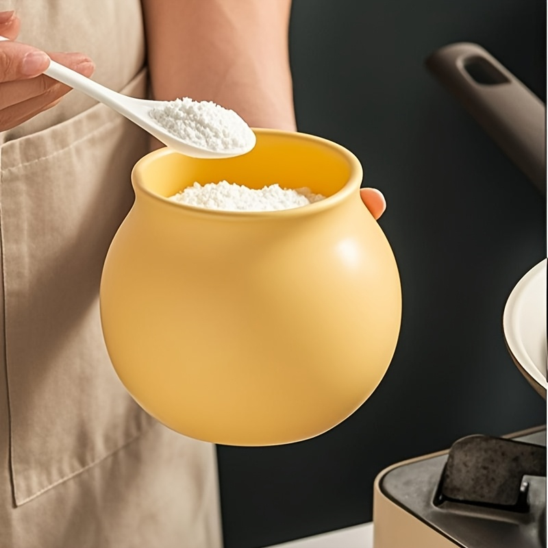 Modern Ceramic Honey Jar with Lid - Kitchen Storage for Sugar, Honey, Coffee & Spices Freshness Portable Design