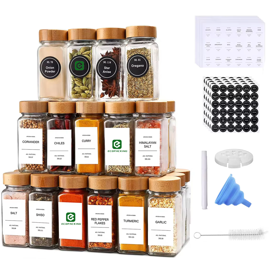 120ml Glass Spice Bottle with Bamboo Cover