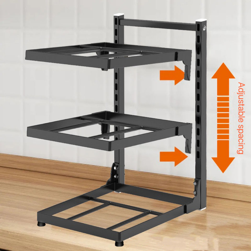 Adjustable Pots and Pans Organizer Stand for Kitchen Cabinet Storage