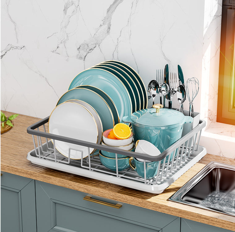 Modern 1-Tier Single Sink Rack Kitchen Bowl Draining Area