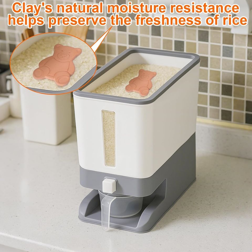 Best-Selling Modern Multifunctional PP Material Rectangular Rice and Grain Dispenser Storage Box Cabinet Organizer Container