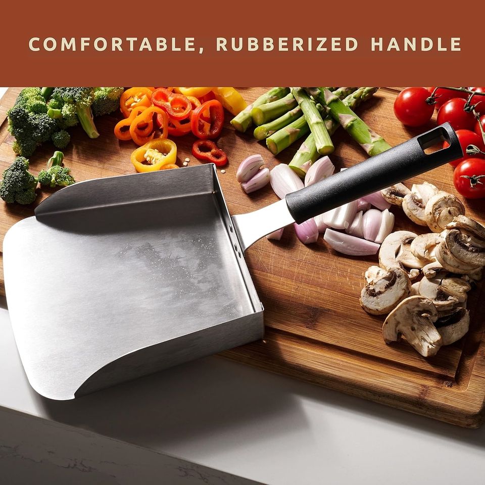 Stainless Steel BBQ Grill Spatula Food Mover for Hibachi Premium Outdoor Cooking Tool