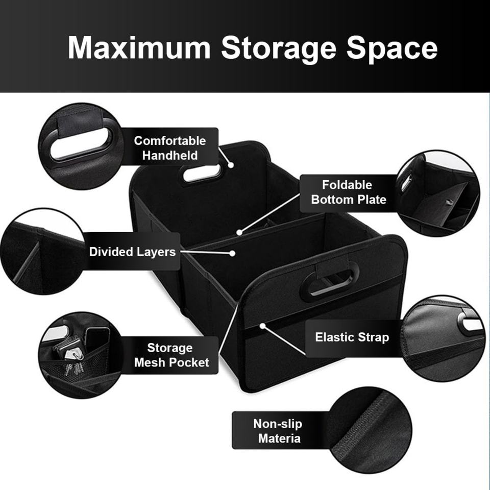 Foldable Car Trunk Organizer & Storage Box for SUVs - For Men and Women