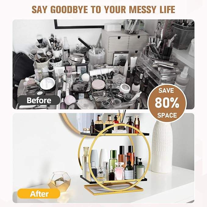 2 Tier Parfum Organizer for Dresser, Perfume Makeup Stand Organizer for Vanity, Cosmetic Ideal Gift for Perfume Enthusiasts