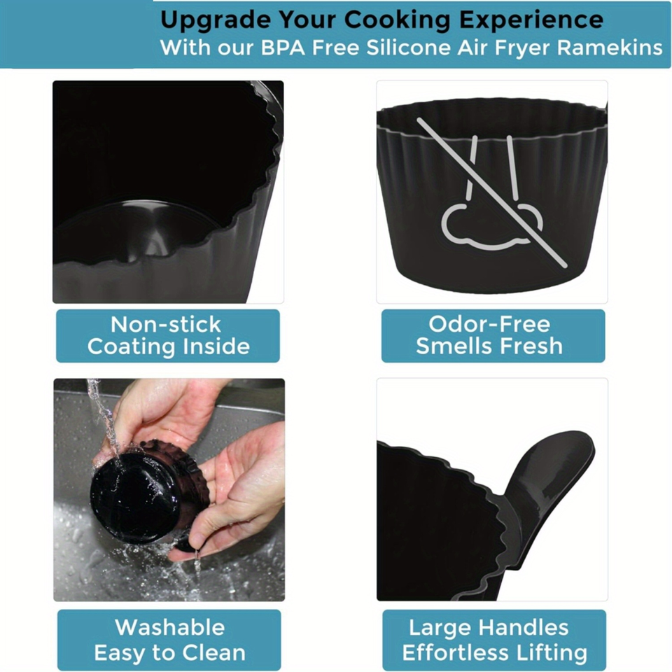 Premium Silicone Air Fryer with Double Thickness Muffin Pan & Pans Set Accessory, Large Capacity Baking Mold