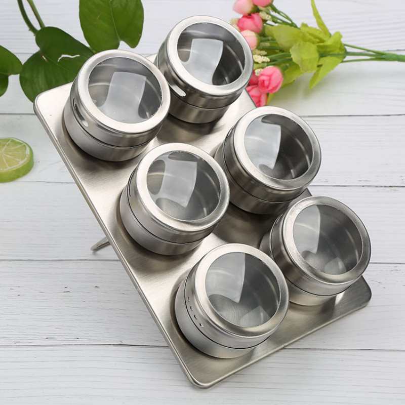 Edelstahl Magnetic Spice Jar Set for Refrigerator
