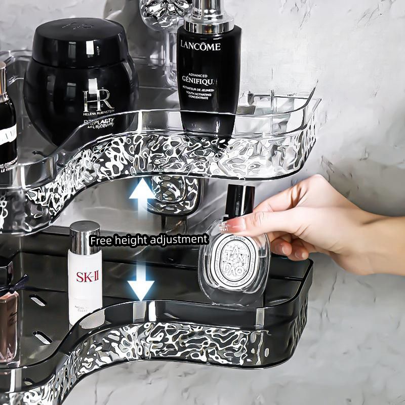 Bathroom Shelves Bathroom Storage Organizer for Home Drill-Free Wall-Mounted Tripod Storage Rack Corner Shelf