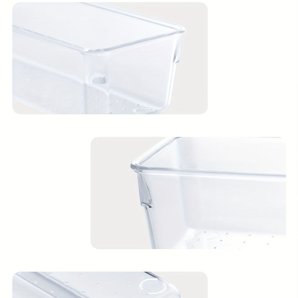 32-Piece Clear Kitchen Drawer Organizer Jewelry Storage Box Drawer Divider Organizer for Utensils/Stationery/Makeup Items